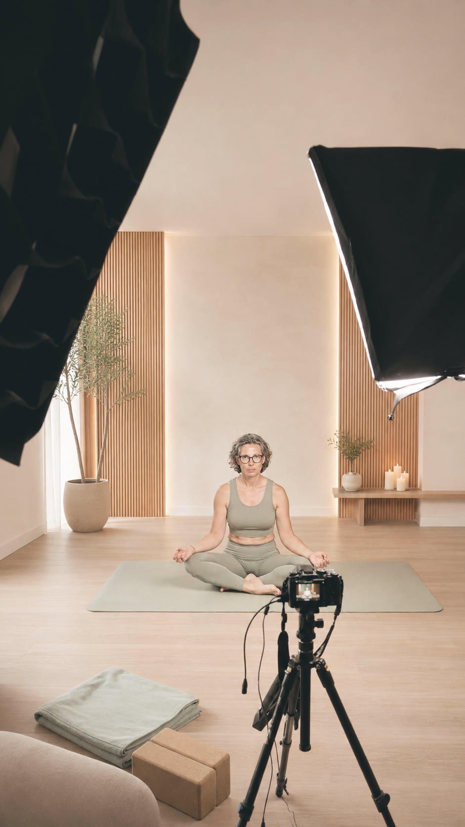 Elisabetta Baso durante una lezione di yoga online